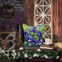 Load image into Gallery viewer, Rhode Island Violets in Watercolor Throw Pillow