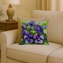 Load image into Gallery viewer, Rhode Island Violets in Watercolor Throw Pillow