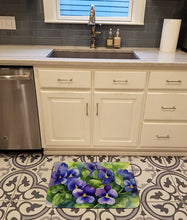 Load image into Gallery viewer, Rhode Island Violets in Watercolor Memory Foam Kitchen Mat