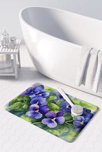 Load image into Gallery viewer, Rhode Island Violets in Watercolor Memory Foam Kitchen Mat