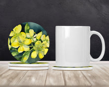Load image into Gallery viewer, South Carolina Yellow Jessamine in Watercolor Large Sandstone Coasters Pack of 4