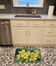 Load image into Gallery viewer, South Carolina Yellow Jessamine in Watercolor Memory Foam Kitchen Mat