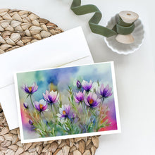 Load image into Gallery viewer, South Dakota Pasque Flowers in Watercolor Greeting Cards -  Blank Note Cards – 8-Pack of Artist-Designed Cards with Envelopes