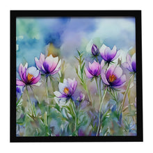 Load image into Gallery viewer, South Dakota Pasque Flowers in Watercolor Framed Metal Print