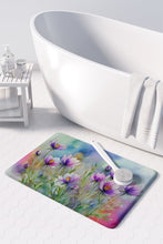 Load image into Gallery viewer, South Dakota Pasque Flowers in Watercolor Memory Foam Kitchen Mat