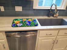 Load image into Gallery viewer, Tennessee Iris in Watercolor Dish Drying Mat