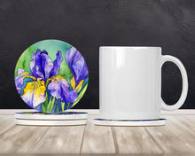 Load image into Gallery viewer, Tennessee Iris in Watercolor Large Sandstone Coasters Pack of 4