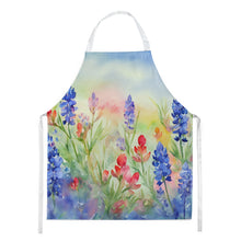 Load image into Gallery viewer, Texas Bluebonnets in Watercolor Apron – Artist-Designed Kitchen, BBQ &amp; Craft Apron
