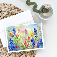 Load image into Gallery viewer, Texas Bluebonnets in Watercolor Greeting Cards -  Blank Note Cards – 8-Pack of Artist-Designed Cards with Envelopes