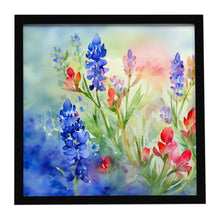 Load image into Gallery viewer, Texas Bluebonnets in Watercolor Framed Metal Print