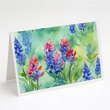 Load image into Gallery viewer, Texas Bluebonnets in Watercolor Greeting Cards -  Blank Note Cards – 8-Pack of Artist-Designed Cards with Envelopes