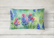 Load image into Gallery viewer, Texas Bluebonnets in Watercolor Fabric Decorative Pillow