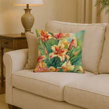 Load image into Gallery viewer, Utah Sego Lilies in Watercolor Throw Pillow