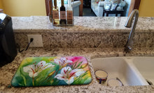 Load image into Gallery viewer, Utah Sego Lilies in Watercolor Dish Drying Mat
