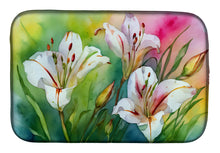 Load image into Gallery viewer, Utah Sego Lilies in Watercolor Dish Drying Mat
