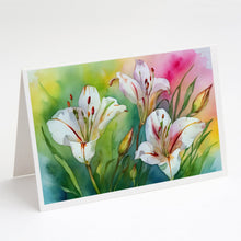 Load image into Gallery viewer, Utah Sego Lilies in Watercolor Greeting Cards -  Blank Note Cards – 8-Pack of Artist-Designed Cards with Envelopes