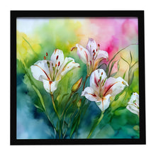 Load image into Gallery viewer, Utah Sego Lilies in Watercolor Framed Metal Print
