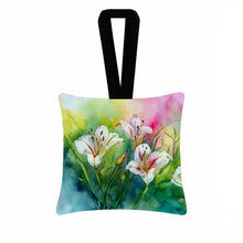 Load image into Gallery viewer, Utah Sego Lilies in Watercolor Hanging Square Fabric Ornament 3.5 × 3.5