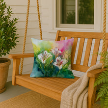 Load image into Gallery viewer, Utah Sego Lilies in Watercolor Throw Pillow