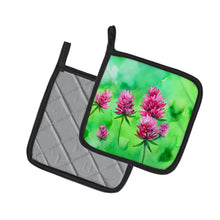 Load image into Gallery viewer, Vermont Red Clover in Watercolor Pair of Pot Holders