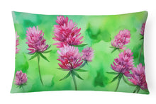 Load image into Gallery viewer, Vermont Red Clover in Watercolor Fabric Decorative Pillow