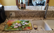 Load image into Gallery viewer, Virginia American Dogwood in Watercolor Dish Drying Mat
