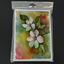 Load image into Gallery viewer, Virginia American Dogwood in Watercolor Greeting Cards -  Blank Note Cards – 8-Pack of Artist-Designed Cards with Envelopes