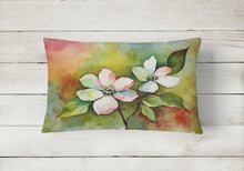 Load image into Gallery viewer, Virginia American Dogwood in Watercolor Fabric Decorative Pillow