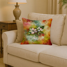 Load image into Gallery viewer, Virginia American Dogwood in Watercolor Throw Pillow