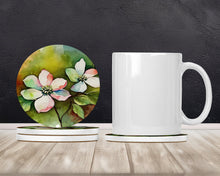 Load image into Gallery viewer, Virginia American Dogwood in Watercolor Large Sandstone Coasters Pack of 4