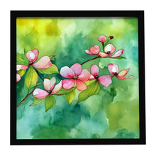 Load image into Gallery viewer, Virginia American Dogwood in Watercolor Framed Metal Print