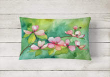 Load image into Gallery viewer, Virginia American Dogwood in Watercolor Fabric Decorative Pillow