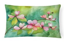 Load image into Gallery viewer, Virginia American Dogwood in Watercolor Fabric Decorative Pillow
