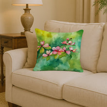 Load image into Gallery viewer, Virginia American Dogwood in Watercolor Throw Pillow