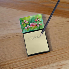 Load image into Gallery viewer, Virginia American Dogwood in Watercolor Sticky Note Holder- Refiilable Desk Accessory Note Pad