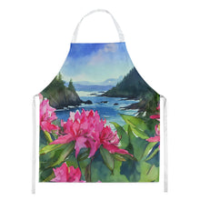 Load image into Gallery viewer, Washington Coast Rhododendrons in Watercolor Apron – Artist-Designed Kitchen, BBQ &amp; Craft Apron