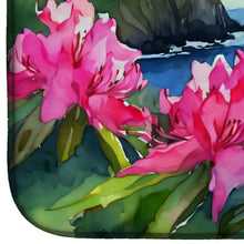 Load image into Gallery viewer, Washington Coast Rhododendrons in Watercolor Dish Drying Mat