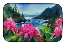 Load image into Gallery viewer, Washington Coast Rhododendrons in Watercolor Dish Drying Mat