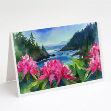Load image into Gallery viewer, Washington Coast Rhododendrons in Watercolor Greeting Cards -  Blank Note Cards – 8-Pack of Artist-Designed Cards with Envelopes