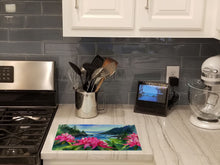 Load image into Gallery viewer, Washington Coast Rhododendrons in Watercolor Glass Cutting Boards – Durable, Decorative Kitchen Art Large
