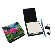 Load image into Gallery viewer, Washington Coast Rhododendrons in Watercolor PU Leather Note Paper Holder