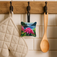 Load image into Gallery viewer, Washington Coast Rhododendrons in Watercolor Hanging Square Fabric Ornament 3.5 × 3.5