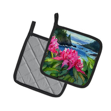 Load image into Gallery viewer, Washington Coast Rhododendrons in Watercolor Pair of Pot Holders
