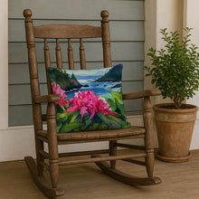 Load image into Gallery viewer, Washington Coast Rhododendrons in Watercolor Throw Pillow