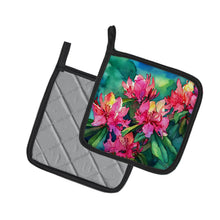 Load image into Gallery viewer, West Virginia Rhododendrons in Watercolor Pair of Pot Holders