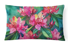 Load image into Gallery viewer, West Virginia Rhododendrons in Watercolor Fabric Decorative Pillow