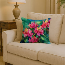 Load image into Gallery viewer, West Virginia Rhododendrons in Watercolor Throw Pillow