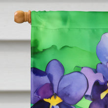 Load image into Gallery viewer, Wisconsin Wood Violets in Watercolor House Flag