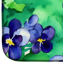 Load image into Gallery viewer, Wisconsin Wood Violets in Watercolor Dish Drying Mat