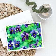 Load image into Gallery viewer, Wisconsin Wood Violets in Watercolor Greeting Cards -  Blank Note Cards – 8-Pack of Artist-Designed Cards with Envelopes
